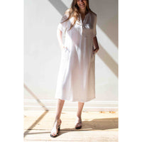 Raquel Allegra Peasant Dress in Optic White