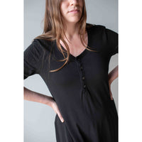 Raquel Allegra Bianca Drama Maxi Dress in Black