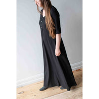 Raquel Allegra Bianca Drama Maxi Dress in Black