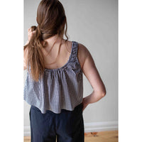 Toit Volant Ella Top in Navy White Gingham