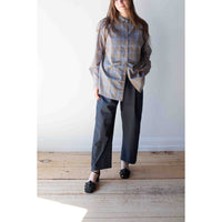 Kallmeyer Chloé Bib Button Down in Blue Plaid