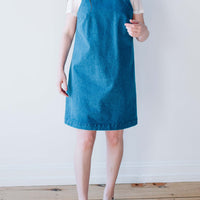 Carleen Scallop-Back Mini Dress in Sundance Denim
