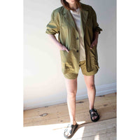 Grei Box Blazer in Army Green