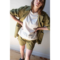 Grei Box Blazer in Army Green