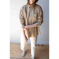 Hope Room Shirt in Beige Check Voile