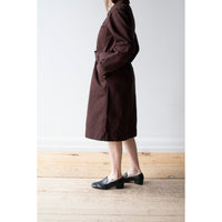 MHL. Overall Dress in Mahogany Worn Cotton Drill