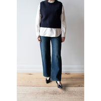 MHL. Longline Shirt in White Compact Cotton Poplin