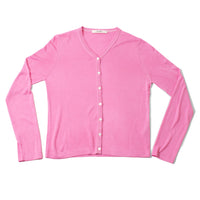 6397 Contrast Stitch Cardigan in Pink Panther