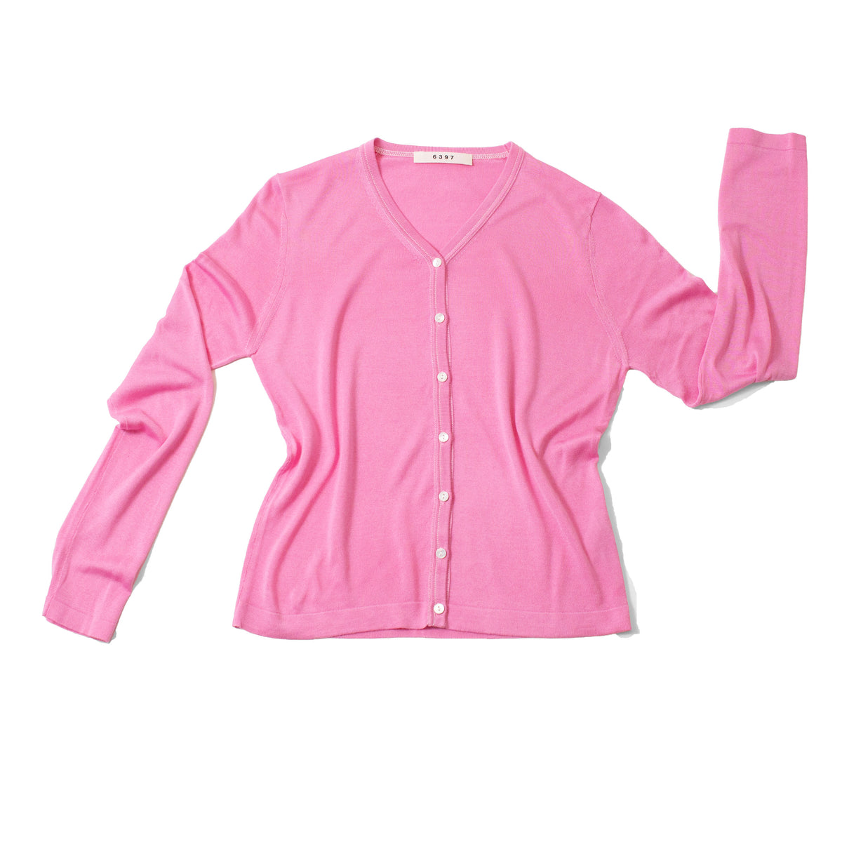 6397 Contrast Stitch Cardigan in Pink Panther – JUDITH