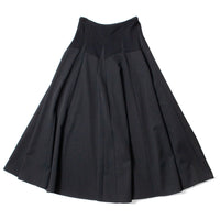 6397 Knit Combo Godet Skirt in Black