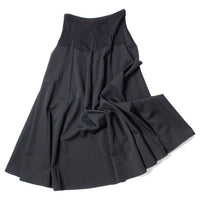 6397 Knit Combo Godet Skirt in Black