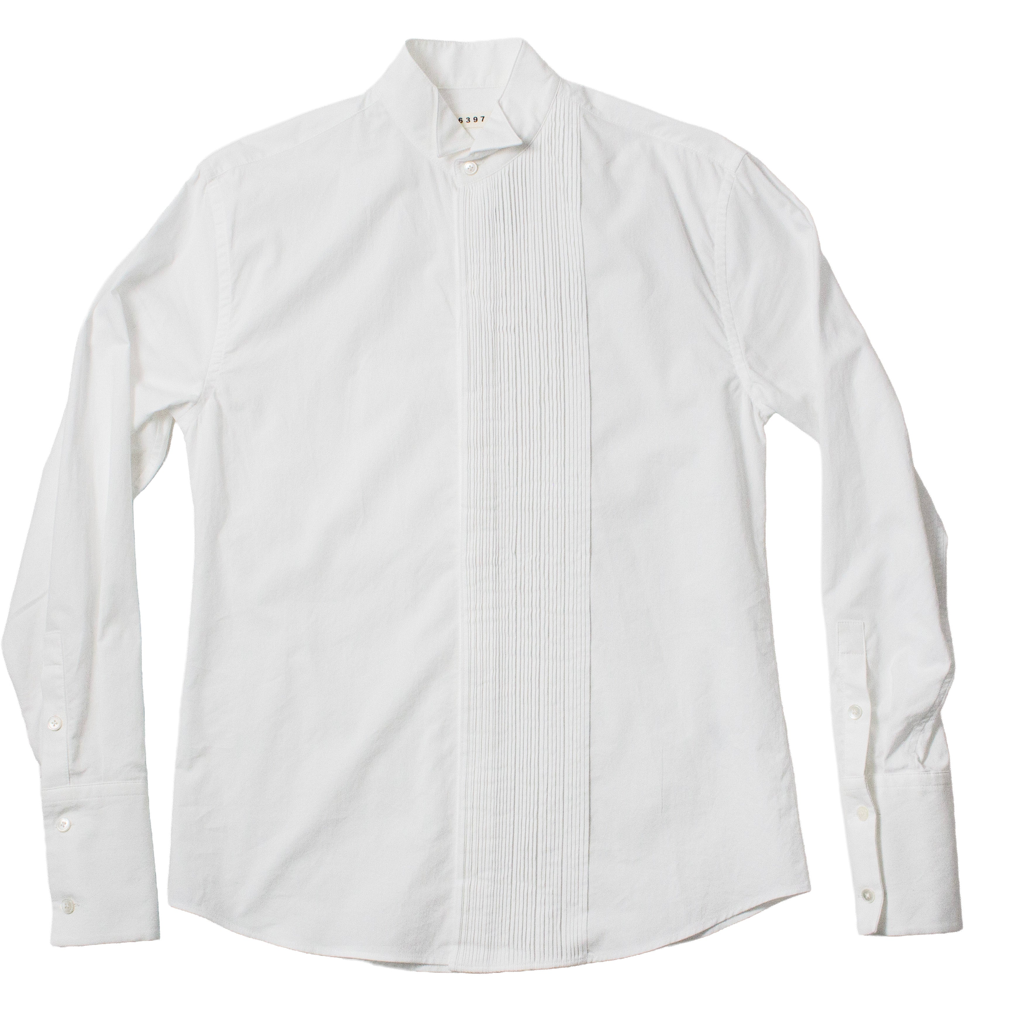 6397 Micro Pleat Formal Shirt in White