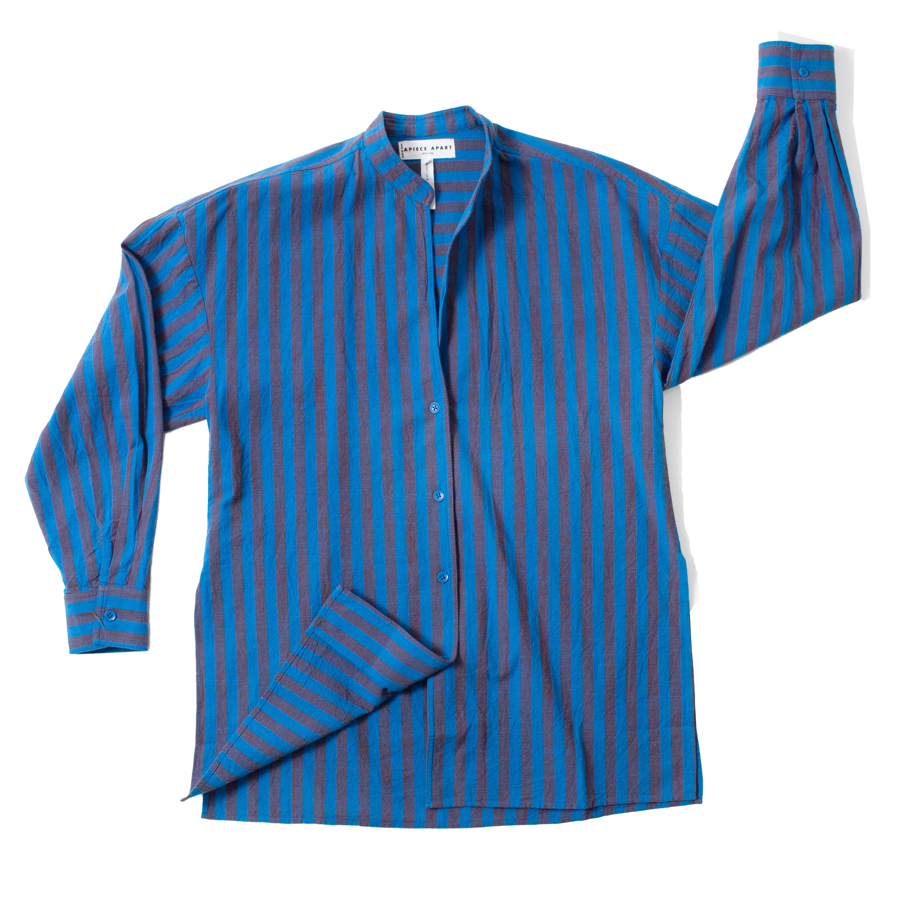 Apiece Apart Gustava Button Up in Blue Pond Stripe – JUDITH