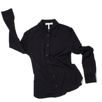Apiece Apart Merce Slinky Slim Button-Up in Black