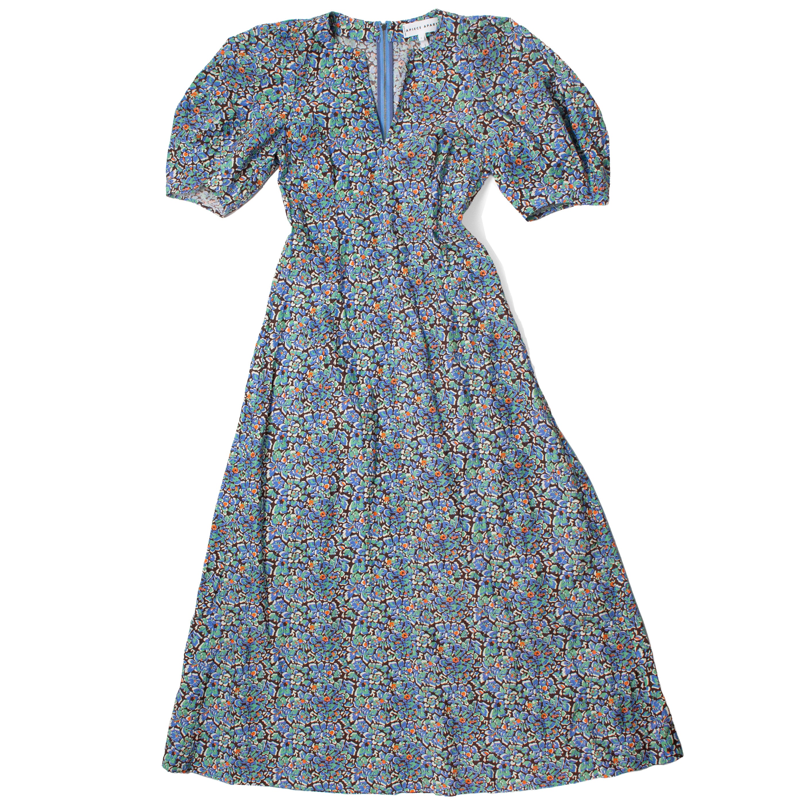 Apiece Apart Sculpted Sabina Maxi Dress in Cloud Cottage Floral