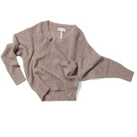 Apiece Apart Softest Silk Cashmere V-Neck in Jute Marl