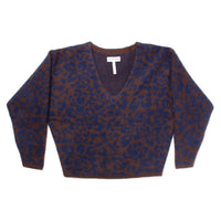 Apiece Apart Softest Silk Cashmere V-Neck in Leo Floral Marl