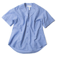 Apiece Apart Valenti Button Up in Microstripe Blue & Cream