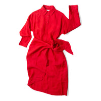 Apiece Apart Alessandra Sarong Shirt Dress in Racing Red