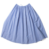 Apiece Apart Hanne Tie Maxi Skirt in Microstripe Blue & Cream