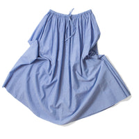 Apiece Apart Hanne Tie Maxi Skirt in Microstripe Blue & Cream