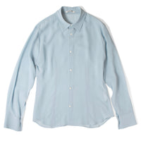 Auralee Airy Silk Georgette Shirt in Light Blue