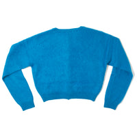 Auralee Garment-Dyed Baby Alpaca Cardigan in Royal Blue