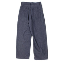 Auralee Silk Nep Denim Wide Pants in Dark Navy