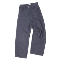 Auralee Silk Nep Denim Wide Pants in Dark Navy