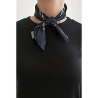 Margaret Howell Paisley Bandana in Navy/Stone Silk