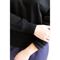 MHL. Cross Neck Crew Sweatshirt in Black