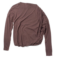 Black Crane Double Layer Draped Top in Dark Plum