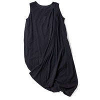 Black Crane Greek Column Dress in Sumi Black