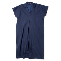 Black Crane Kite Dress in Micro Wave Texture Navy