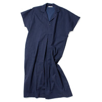 Black Crane Kite Dress in Micro Wave Texture Navy
