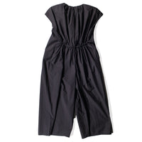 Black Crane Shirred Jumpsuit in Black