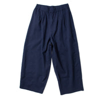 Black Crane Wide Pants in Micro Wave Texture Navy