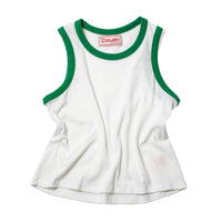 Carleen Chloe Tank in White/Green