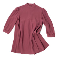 Carleen Smock Mini Dress in Mauve Microplaid