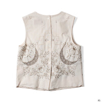 Carleen Zoe Sleeveless Shell in White Tablecloth