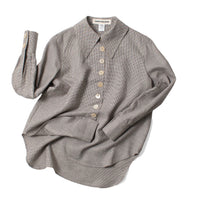 Caron Callahan Carissa Shirt in Brown Micro Houndstooth