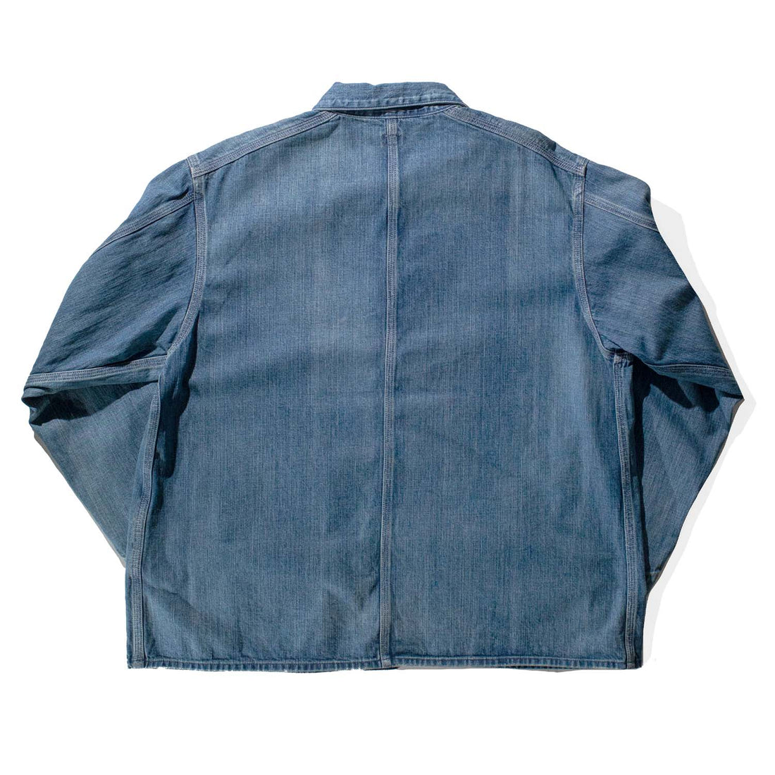 Chimala 10oz Carpenter's Selvedge Denim Chore Jacket in Medium Distress