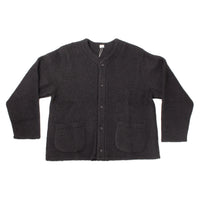 Chimala Unisex New Zealand Wool Sheep Pile Snap Cardigan in Black