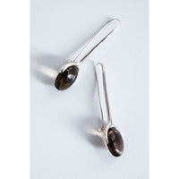 Daniella Samper Long Wishbone Earrings in Smoky Quartz