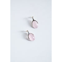 Daniella Samper Wishbone Earrings in Rose Quartz