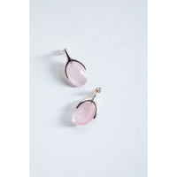 Daniella Samper Wishbone Earrings in Rose Quartz