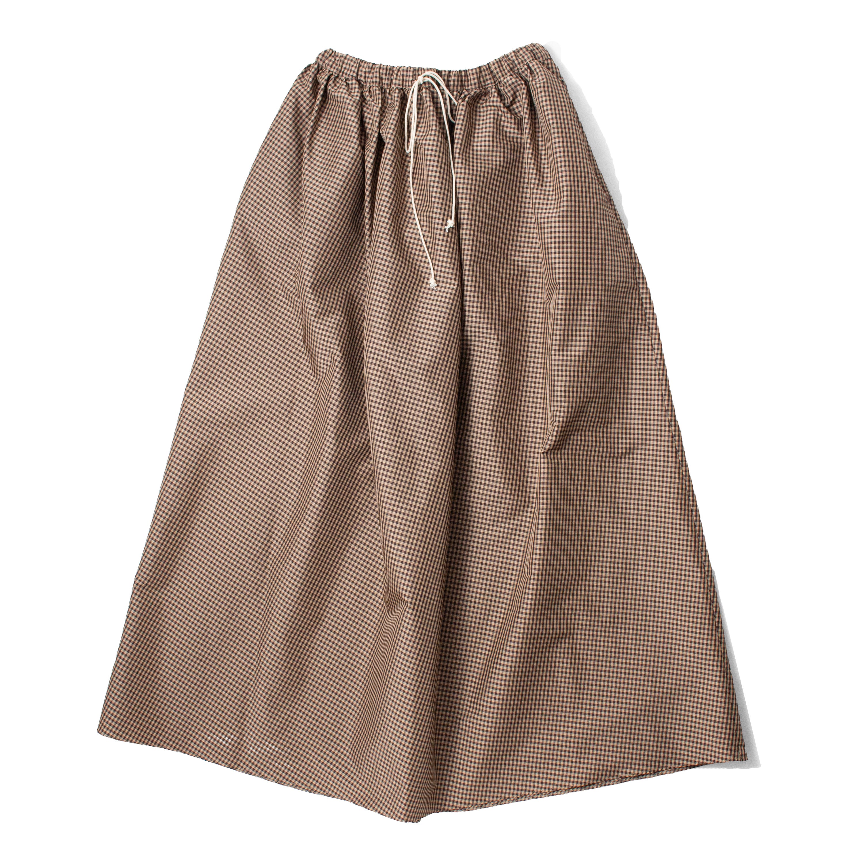 Eleph Wide Skirt in Brown Check – JUDITH