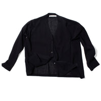 Evam Eva Cotton V-Neck Cardigan in Black