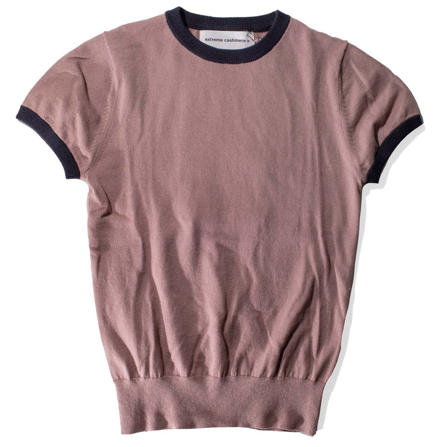 Extreme Cashmere Chloe T-Shirt in Clay/Navy