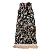 Flor Studio Clementine Dress in Black Embroidered Linen
